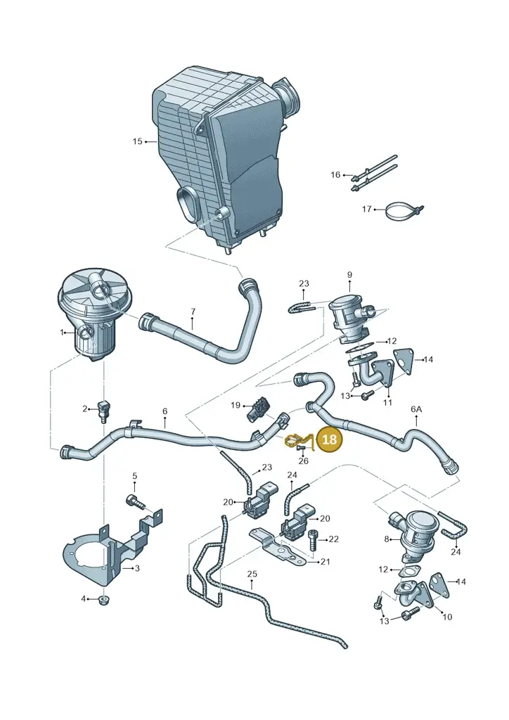 079131327H — Volkswagen Touareg BlueMotion (2014-2018) diagram 693131100, position 18