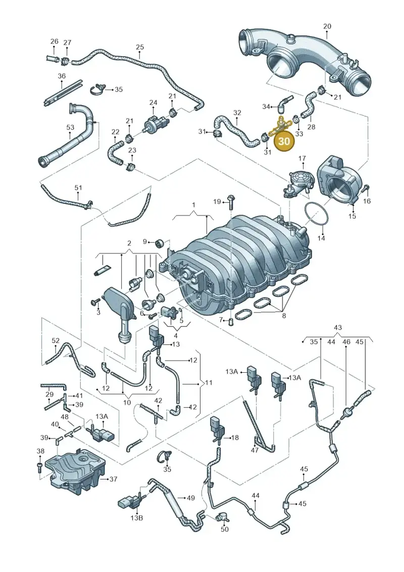079133753 — Volkswagen Touareg BlueMotion (2014-2018) diagram 693133600, position 30
