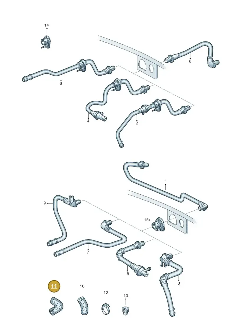 079133784J — Volkswagen Passat/4Motion/W8 (2000-2002) diagram 156611700, position 11
