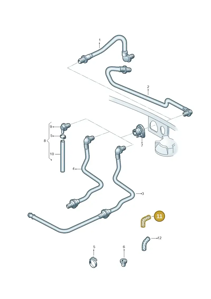 079133784J — Volkswagen Passat/4Motion/W8 (2000-2002) diagram 156611750, position 11