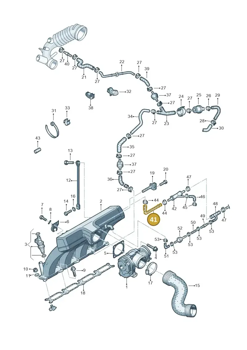 079133784J — Volkswagen Passat (1997-2000) diagram 195133260, position 41