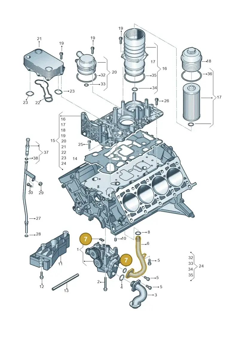 079198037 — Volkswagen Touareg BlueMotion (2014-2018) diagram 693115600, position 7