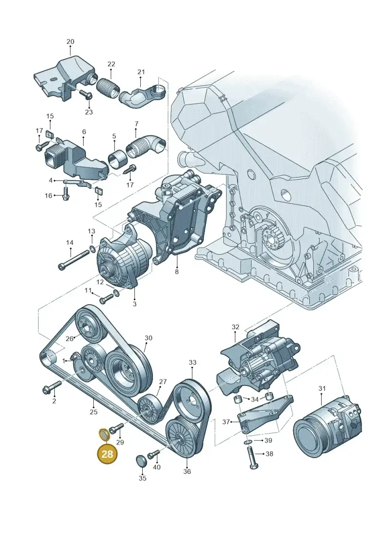 079903343 — Volkswagen Phaeton 4motion (2010-2016) diagram 255903800, position 28
