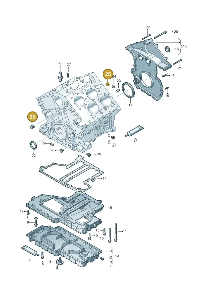 07C103381 — Volkswagen PASSAT/4MOTION/W8 (2002-2005) diagram 226103330, position 25