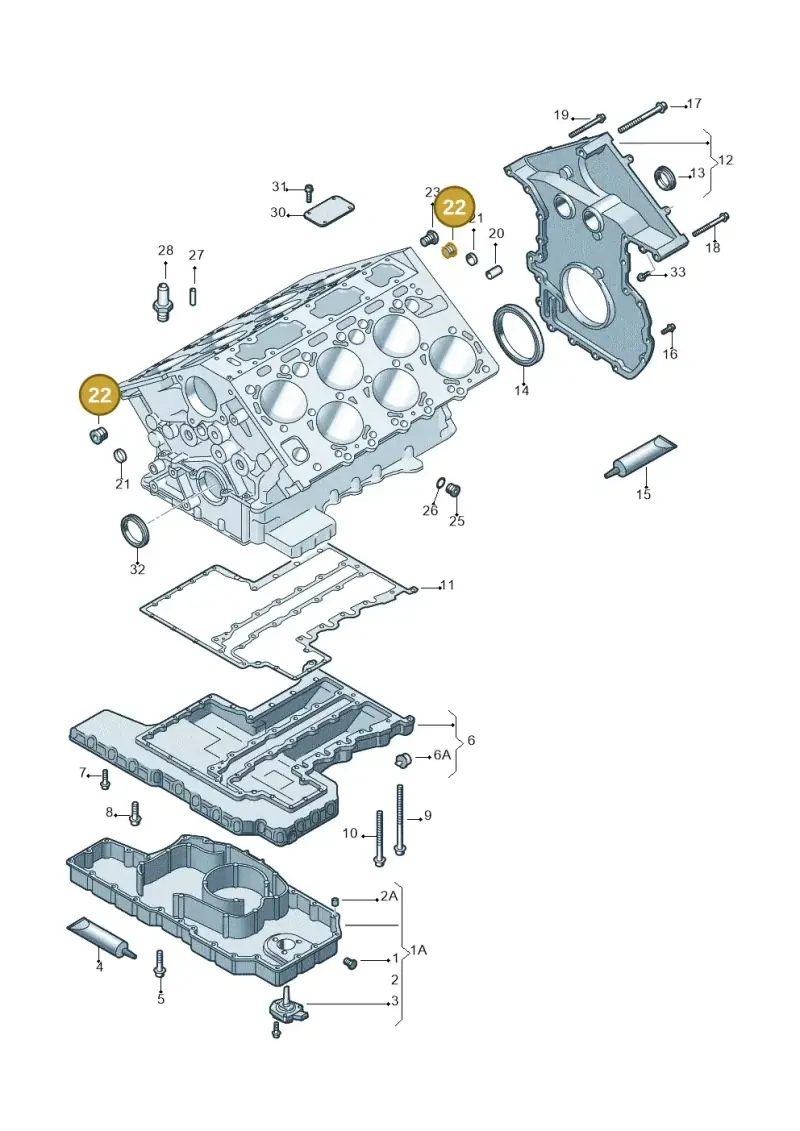 07C103381 — Volkswagen Phaeton 4motion (2010-2016) diagram 258103200, position 22