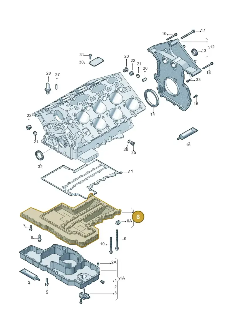 07C103803K — Volkswagen Phaeton 4motion (2010-2016) diagram 258103200, position 6