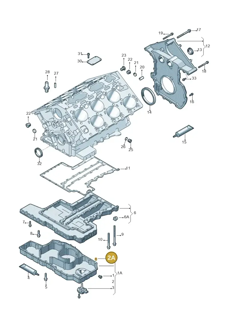07C103825 — Volkswagen Phaeton 4motion (2010-2016) diagram 258103200, position 2A