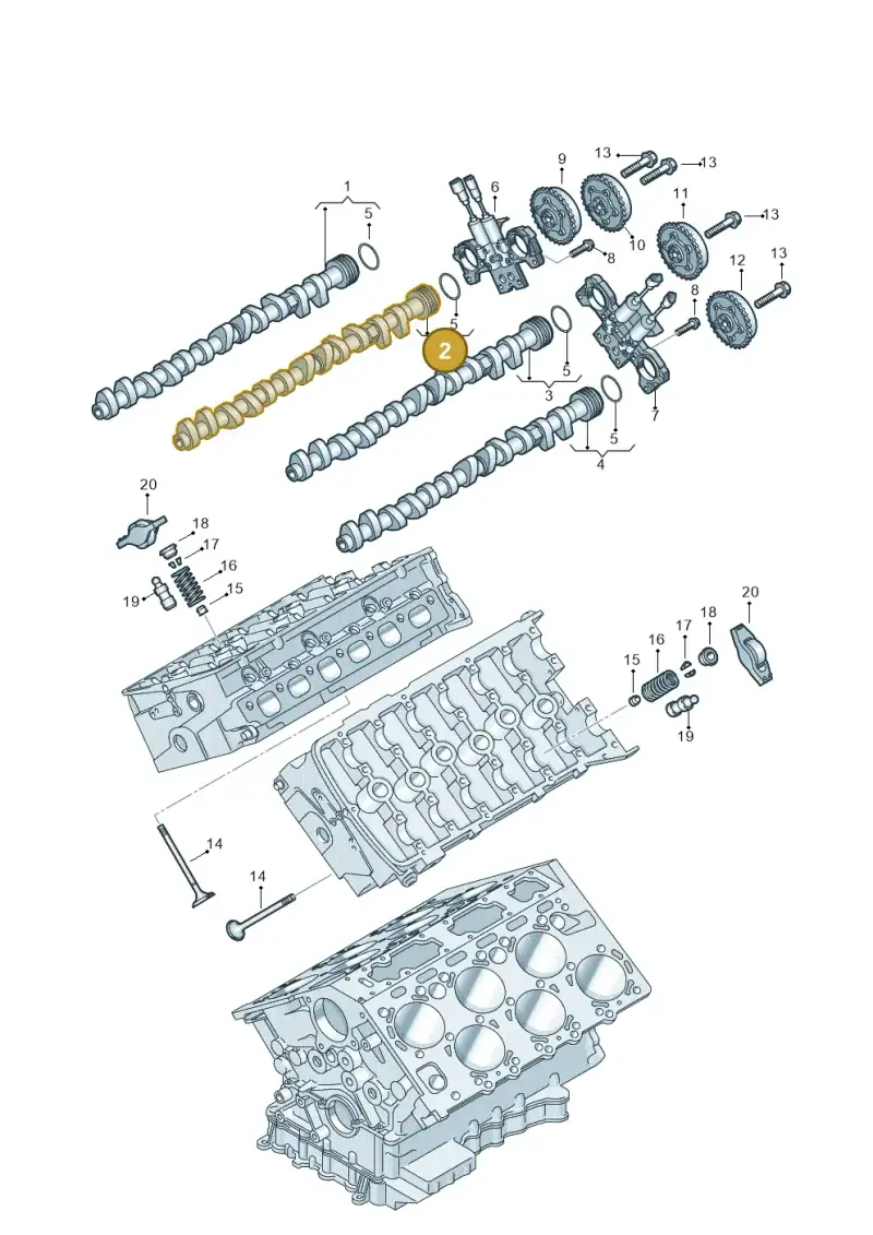 07C109031E — Volkswagen Phaeton 4motion (2010-2016) diagram 258109400, position 2