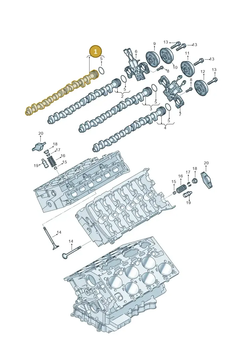 07C109033H — Volkswagen Phaeton 4motion (2010-2016) diagram 258109400, position 1
