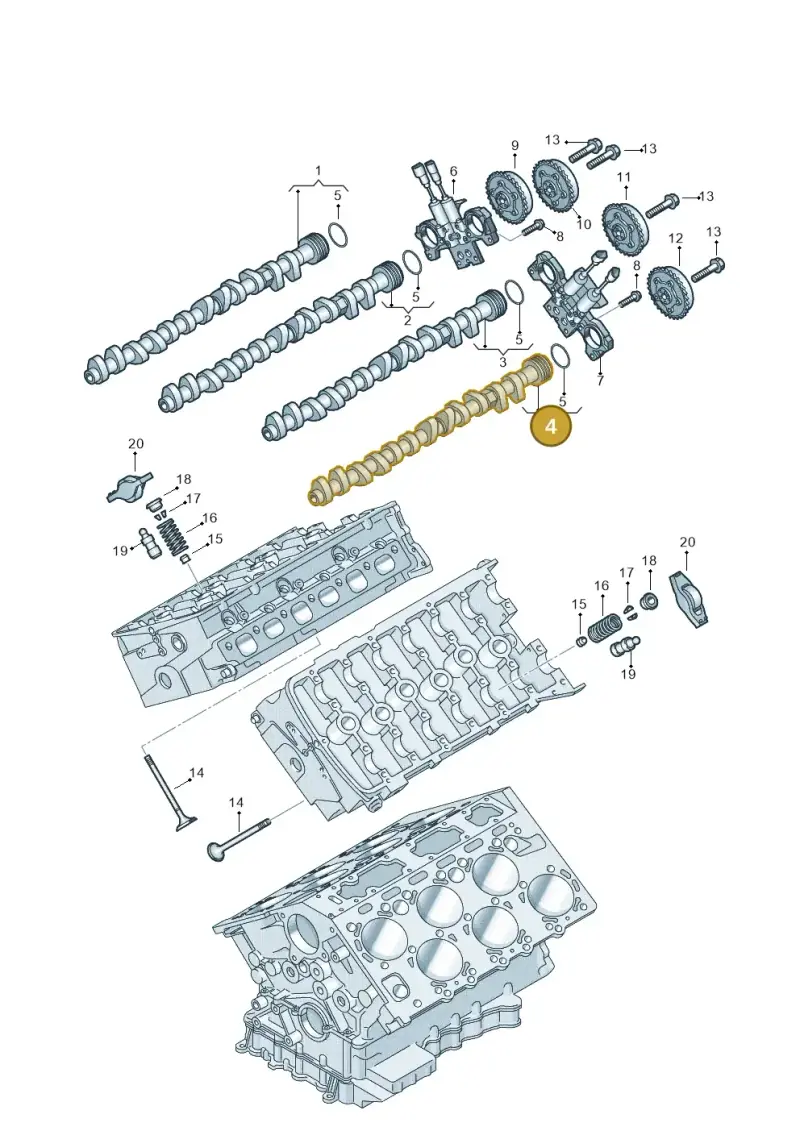 07C109037F — Volkswagen Phaeton 4motion (2010-2016) diagram 258109400, position 4