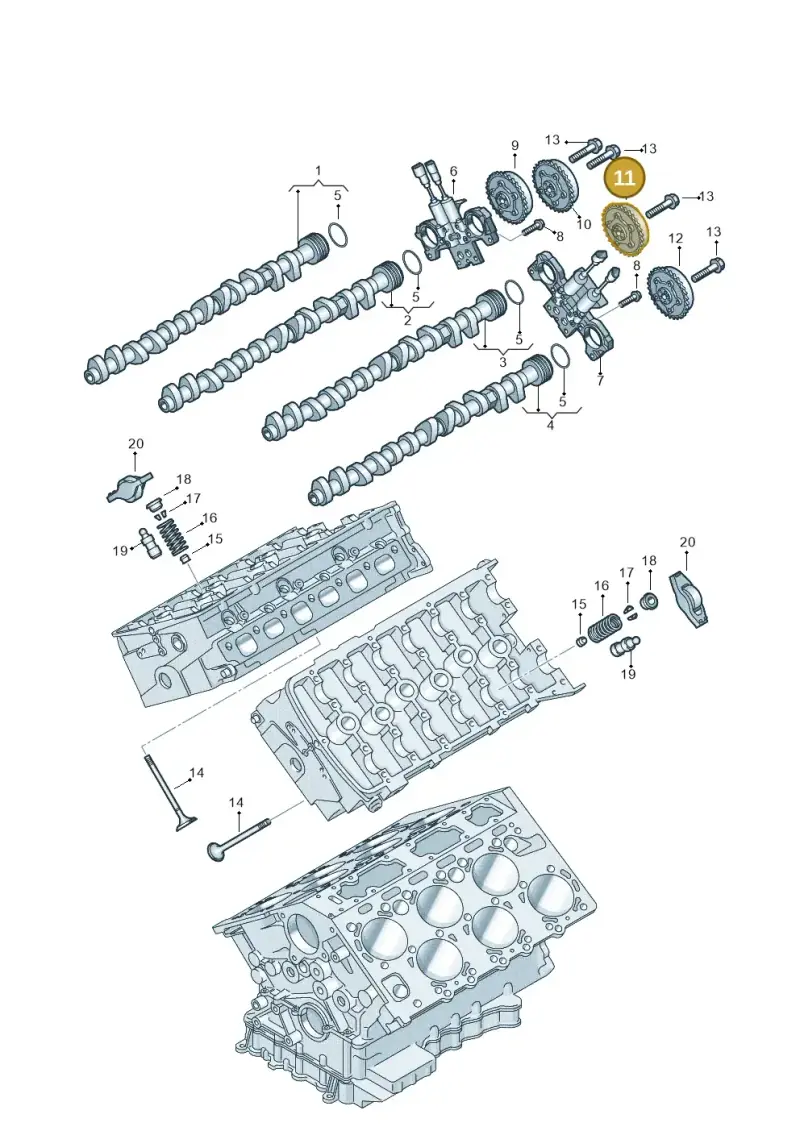 07C109087Q — Volkswagen Phaeton 4motion (2010-2016) diagram 258109400, position 11