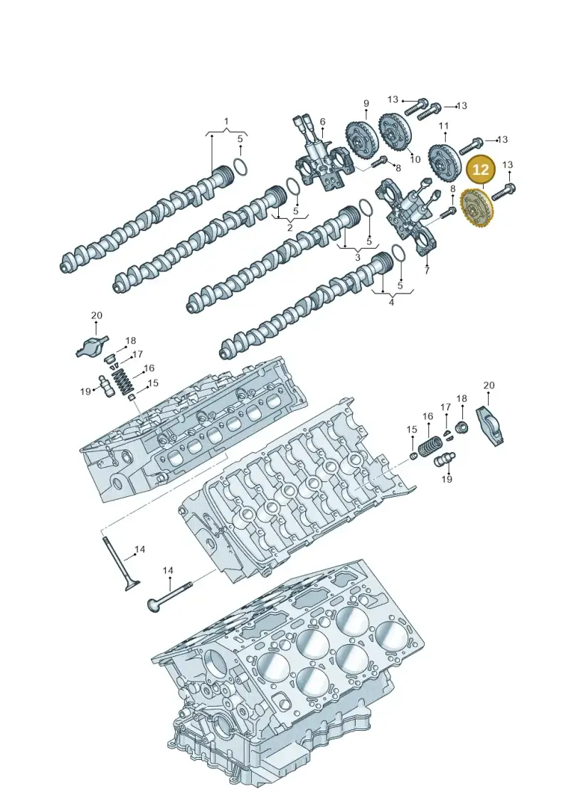 07C109087R — Volkswagen Phaeton 4motion (2010-2016) diagram 258109400, position 12