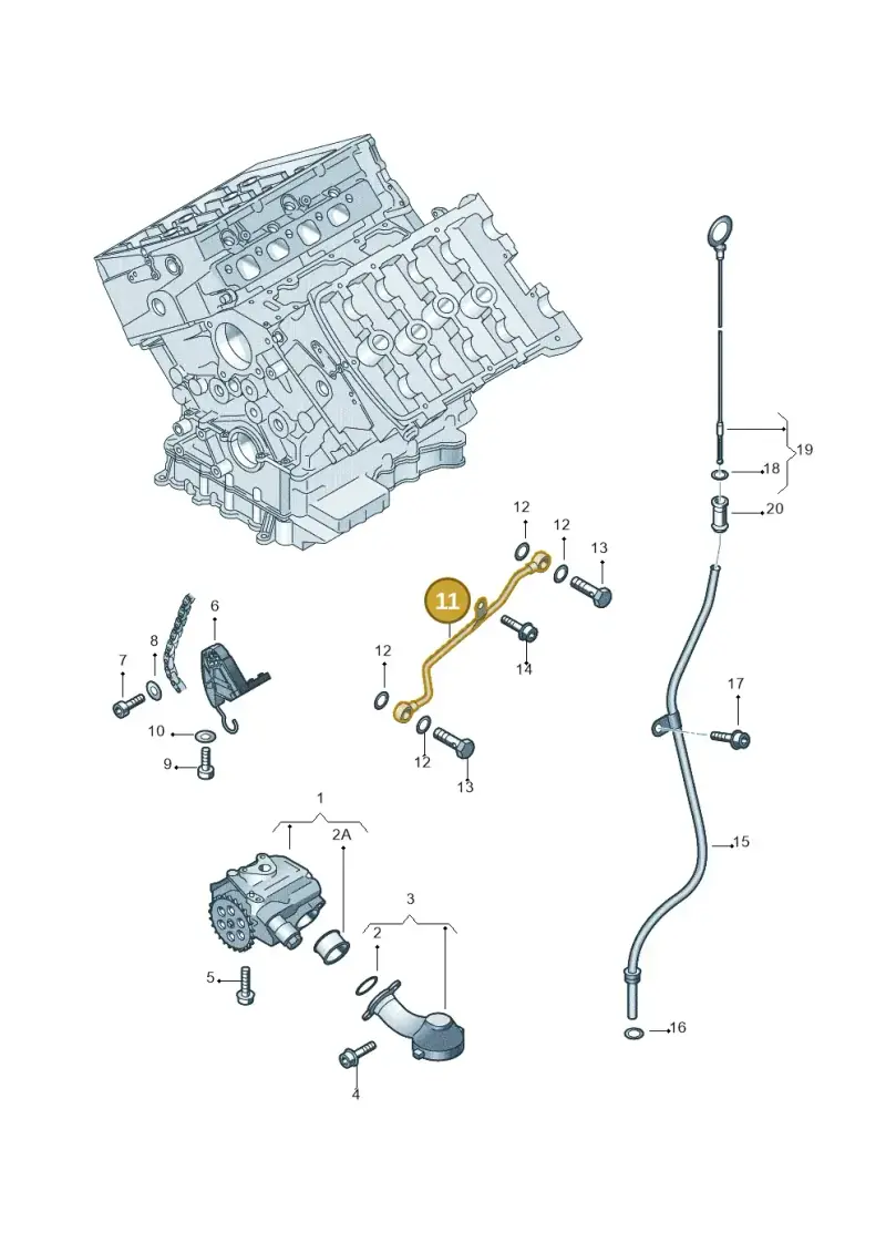 07C115229E — Volkswagen Phaeton 4motion (2010-2016) diagram 258115400, position 11
