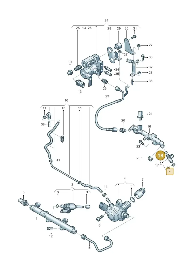 07C906149 — Volkswagen Polo 1.0 BlueMotion (2017-2024) diagram 837134150, position 18