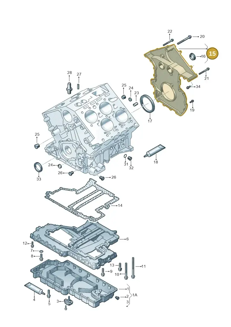 07D103171F — Volkswagen PASSAT/4MOTION/W8 (2002-2005) diagram 226103330, position 15