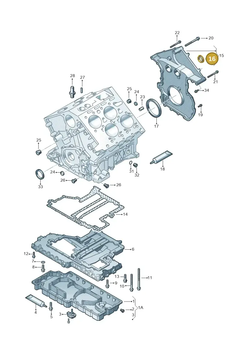 07D109091 — Volkswagen PASSAT/4MOTION/W8 (2002-2005) diagram 226103330, position 16