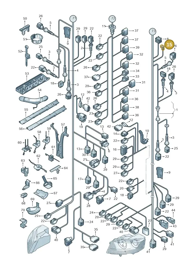 07D972623 — Volkswagen Phaeton 4motion (2010-2016) diagram 258971800, position 15