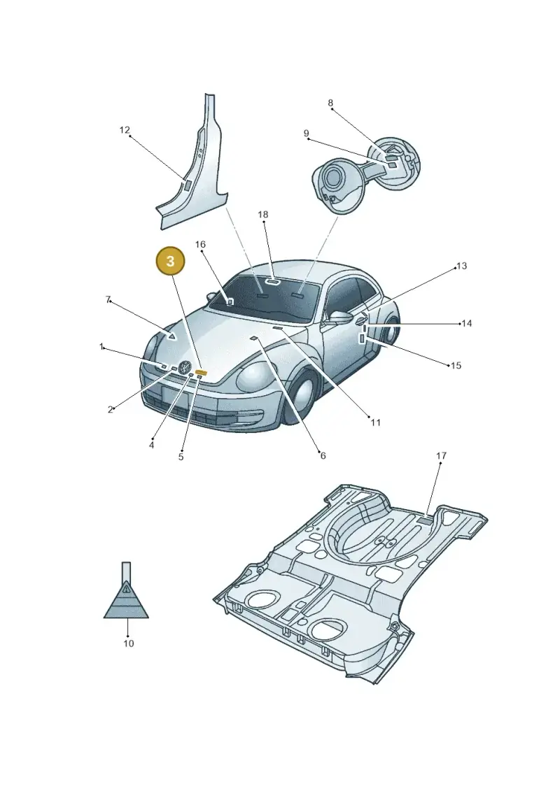 07K010624Q — Volkswagen New Beetle Cabrio.     06> (2005-) diagram 715010000, position 3
