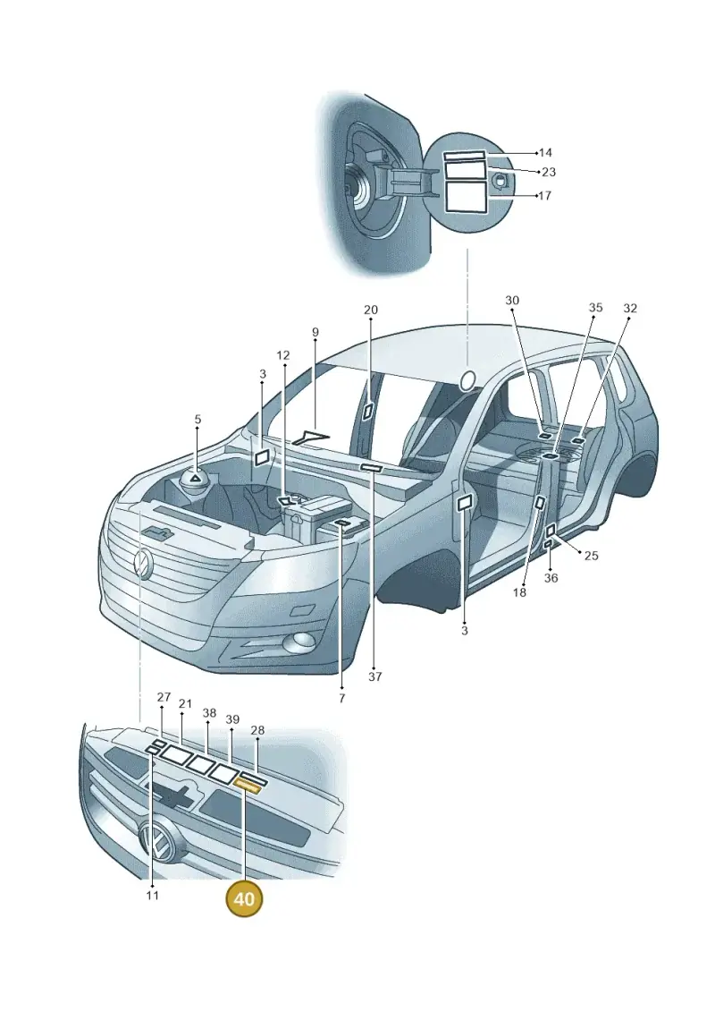 07K010706T — Volkswagen Tiguan 4Motion (2011-2018) diagram 634010000, position 40