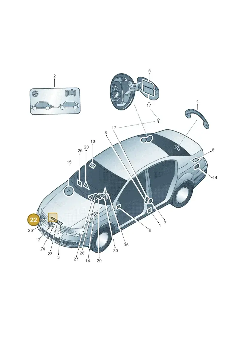 07K010706T — Volkswagen Passat CC (2011-2016) diagram 656010000, position 22