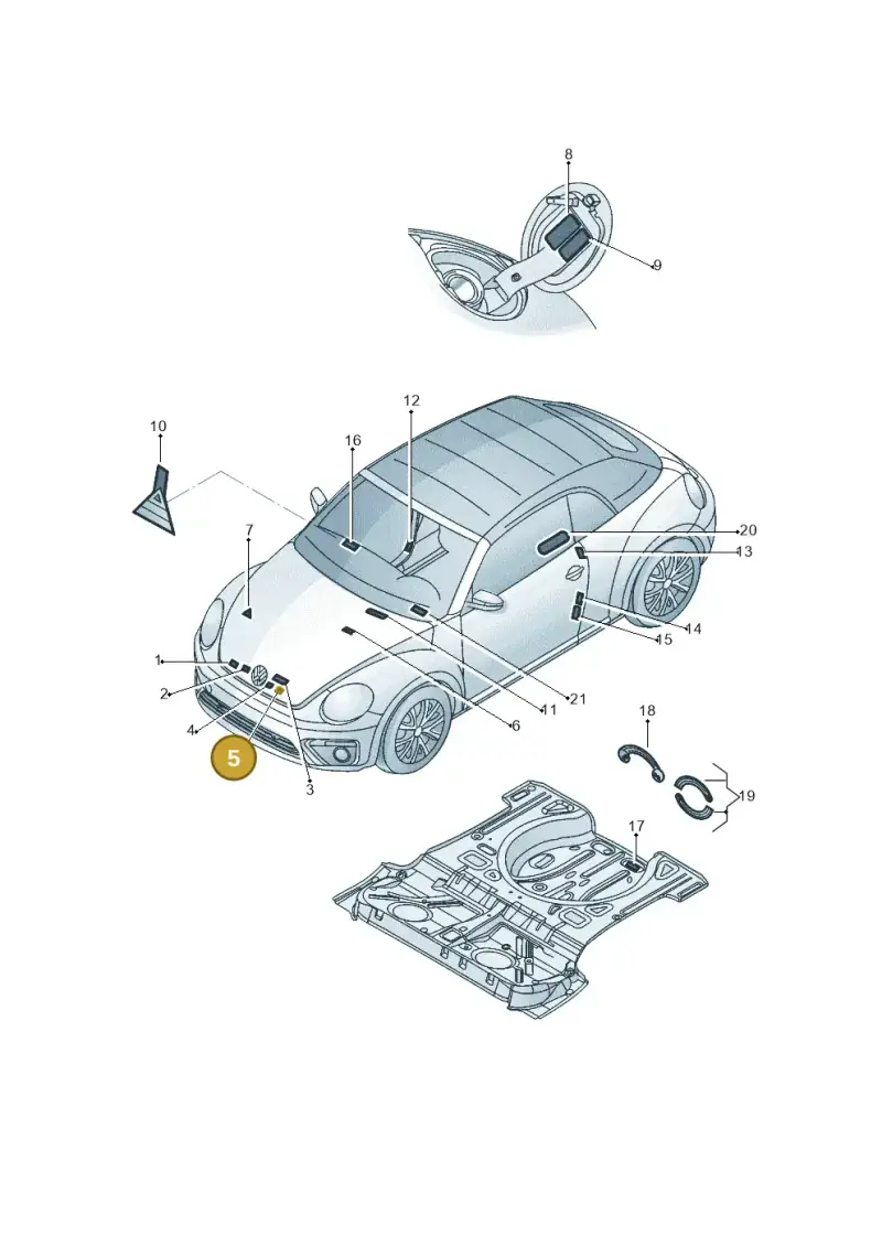 07K010706T — Volkswagen New beetle cabriolet (2016-2019) diagram 802010000, position 5