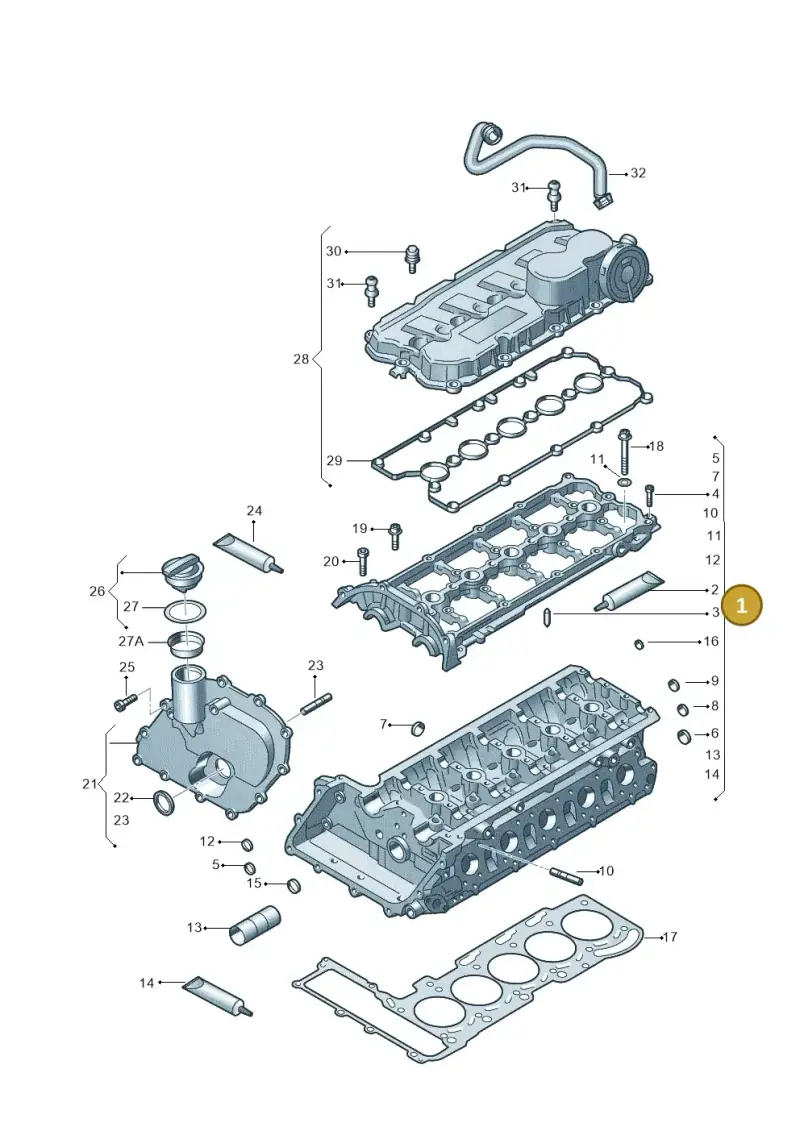 07K103063F — Volkswagen Jetta (2014-2017) diagram 474103680, position 1