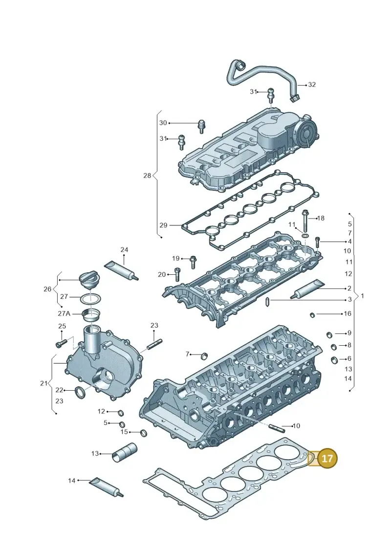 07K103383F — Volkswagen Beetle (2016-2019) diagram 474103680, position 17