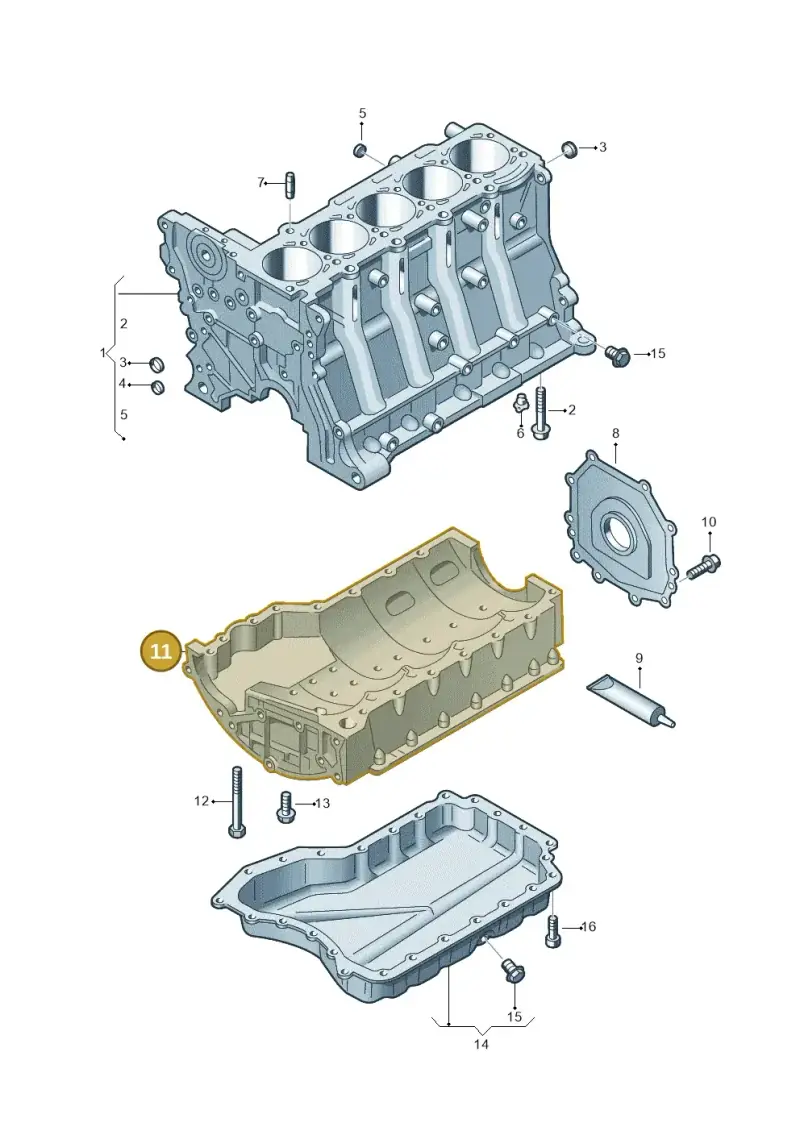 07K103603B — Volkswagen Golf (2011-2013) diagram 474103250, position 11