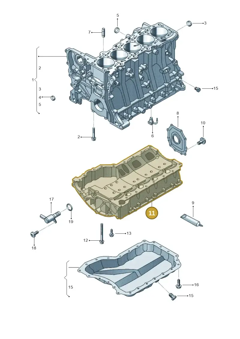 07K103603B — Volkswagen Beetle (2016-2019) diagram 692103140, position 11