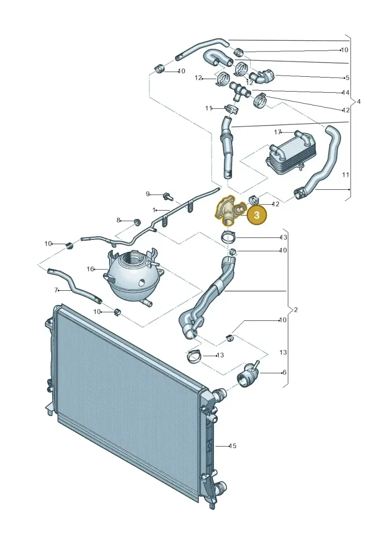 07K121133E — Volkswagen Golf estate (2009-2013) diagram 684121360, position 3
