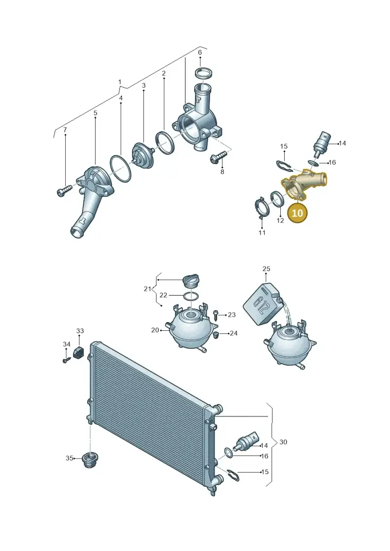 07K121133E — Volkswagen New Passat (2011-2015) diagram 691121800, position 10