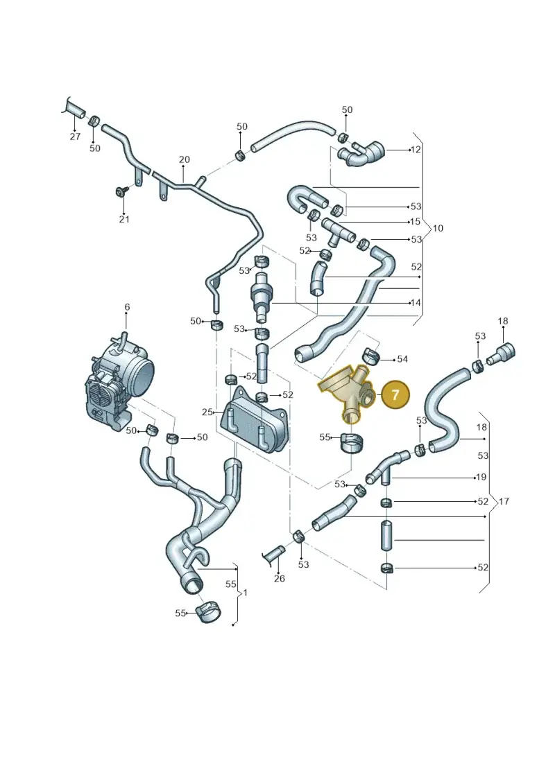 07K121133E — Volkswagen New beetle cabriolet (2011-2016) diagram 692121360, position 7