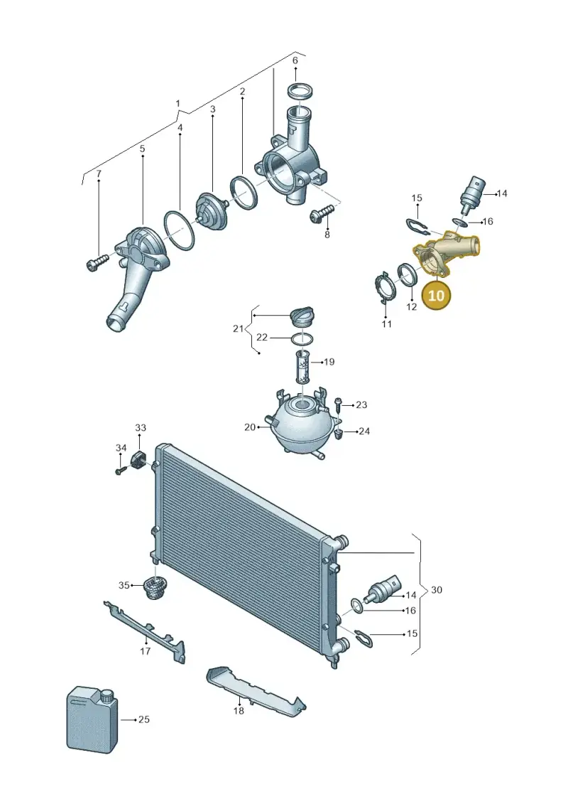 07K121133E — Volkswagen New Passat (2015-2022) diagram 868121080, position 10