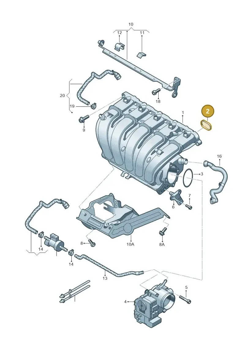 07K129717A — Volkswagen Golf (2011-2013) diagram 649133370, position 2