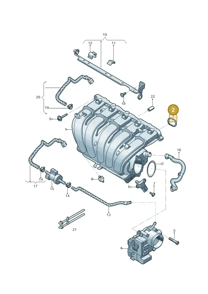 07K129717A — Volkswagen Jetta (2014-2017) diagram 789133036, position 2