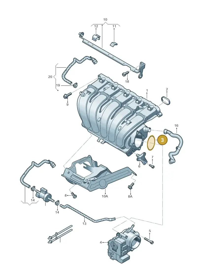 07K129748A — Volkswagen Golf (2011-2013) diagram 649133370, position 3