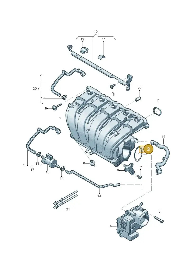 07K129748A — Volkswagen Jetta (2014-2017) diagram 789133036, position 3