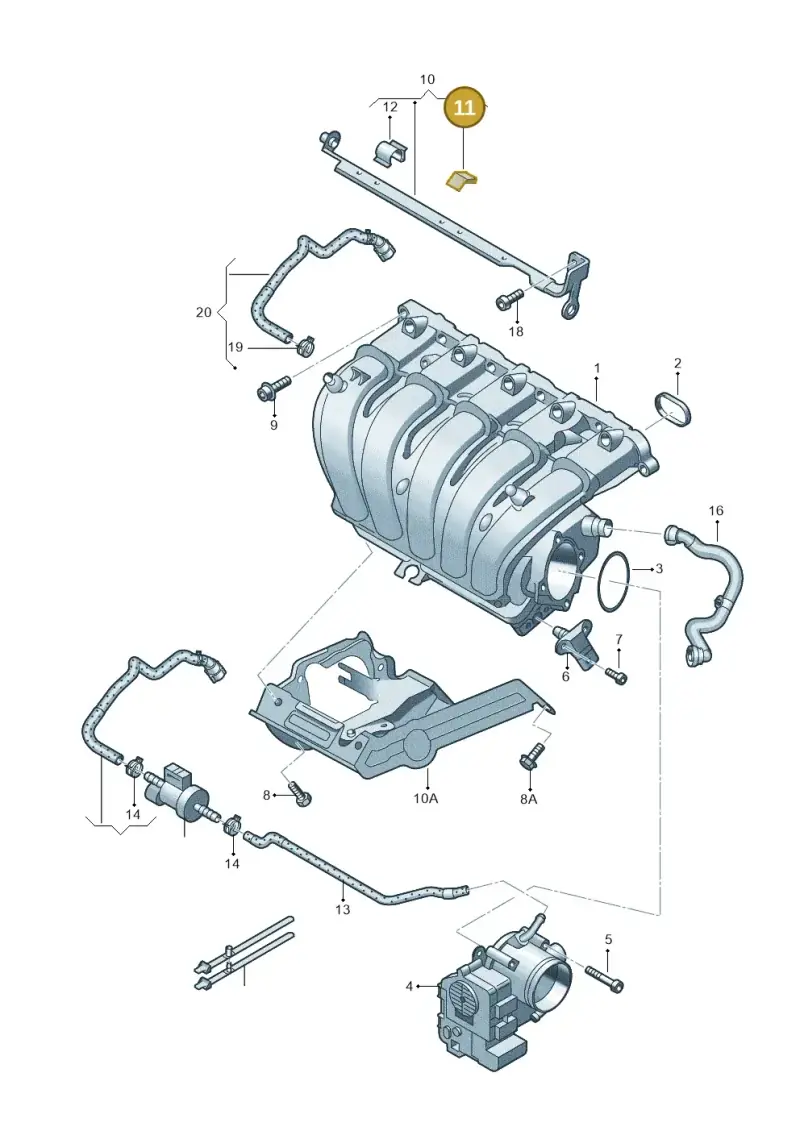 07K133567 — Volkswagen Golf (2011-2013) diagram 649133370, position 11