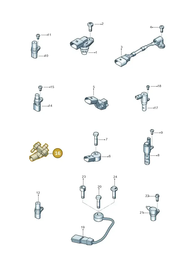 07K906433B — Volkswagen Jetta (2010-2014) diagram 692906300, position 16