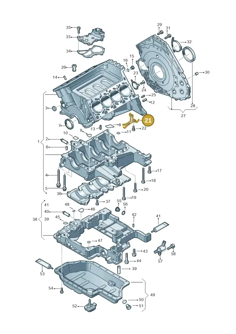 07L103158G — Volkswagen Touareg BlueMotion (2014-2018) diagram 478103120, position 21
