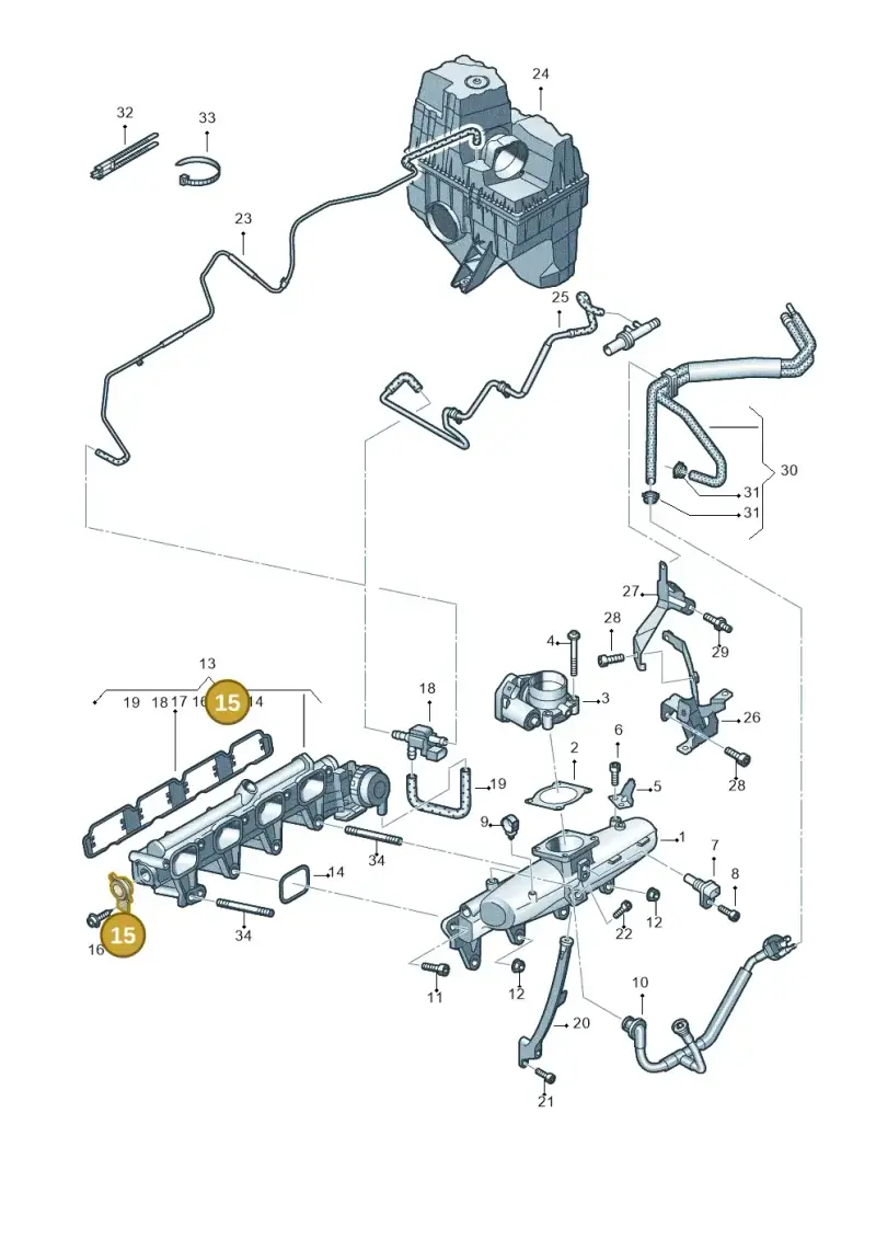 07L907386B — Volkswagen Caravelle (2015-2019) diagram 731133100, position 15