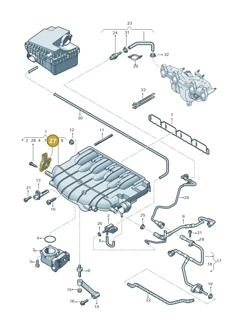 07L907386B — Volkswagen Amarok twin cab (2016-2022) diagram 894133300, position 27