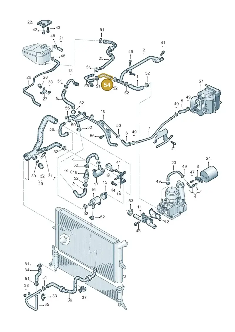 07Z121062F — Volkswagen Touareg (2005-2006) diagram 274121540, position 54