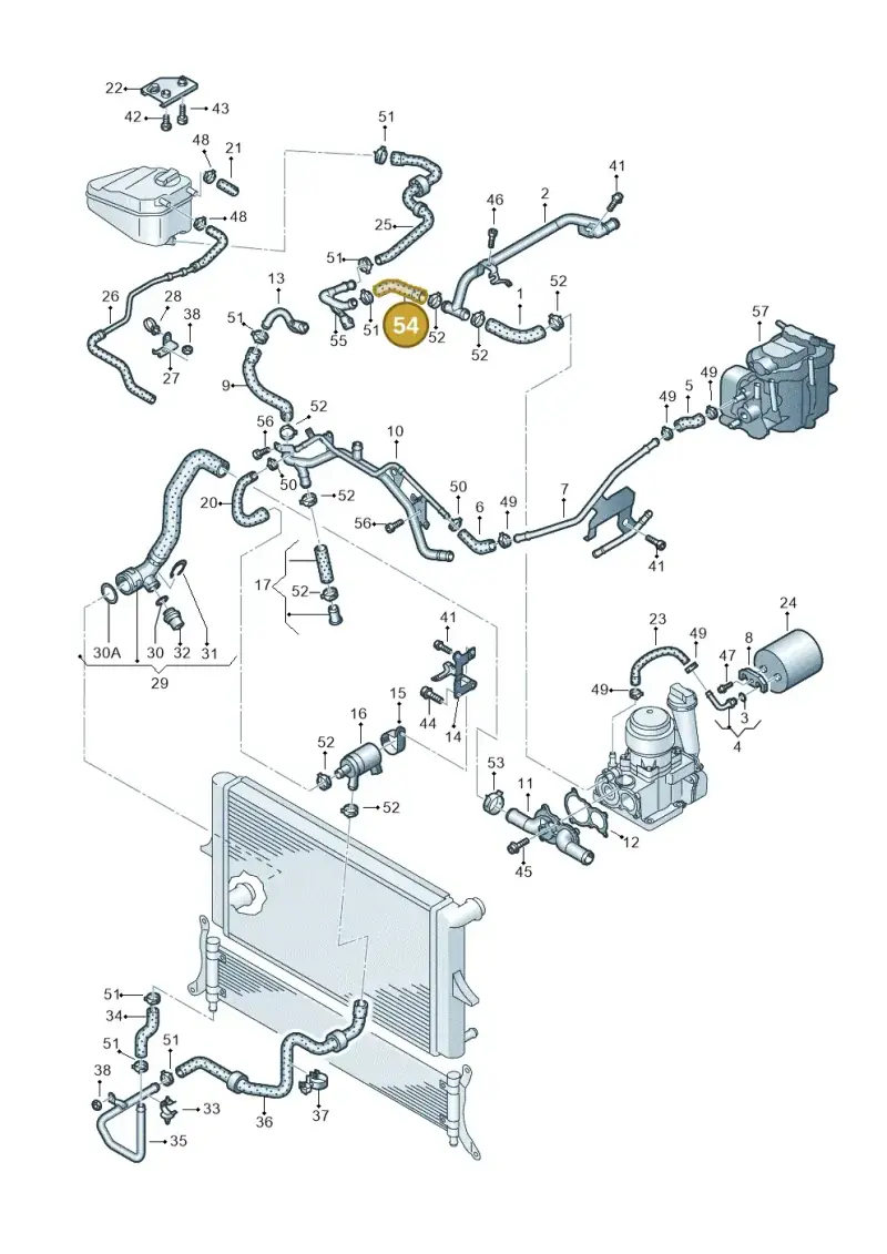 07Z121062F — Volkswagen Touareg                08> (2007-) diagram 616121540, position 54