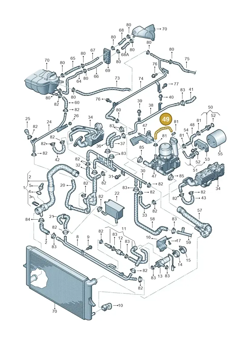07Z121063L — Volkswagen Phaeton (lang) (2003-2006) diagram 258121500, position 49