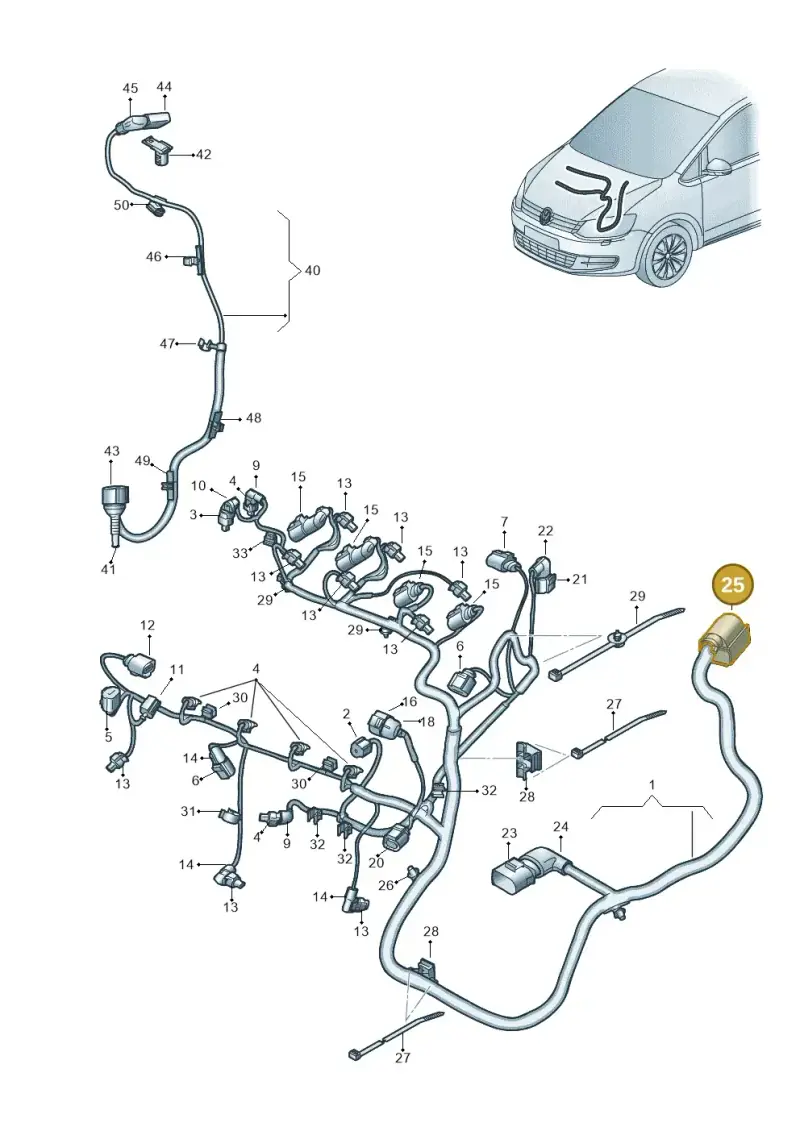 07Z906379A — Volkswagen Sharan (2015-2022) diagram 863971040, position 25