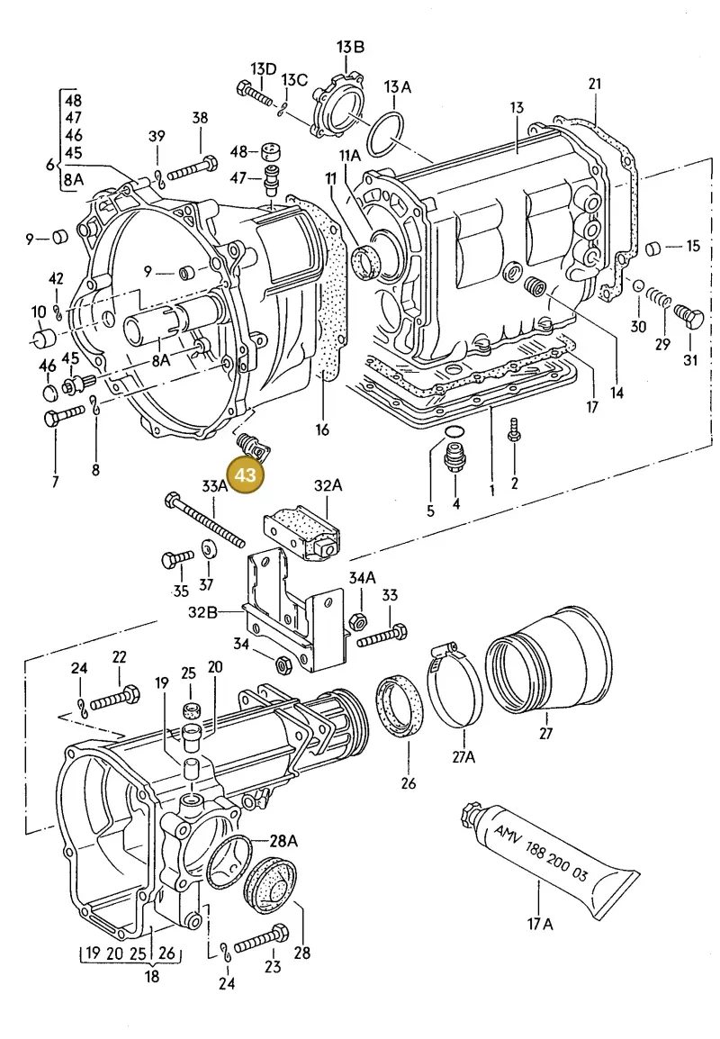 084301115 — Volkswagen LT, LT 4x4 (28-55) (1989-1995) diagram 006046000, position 43