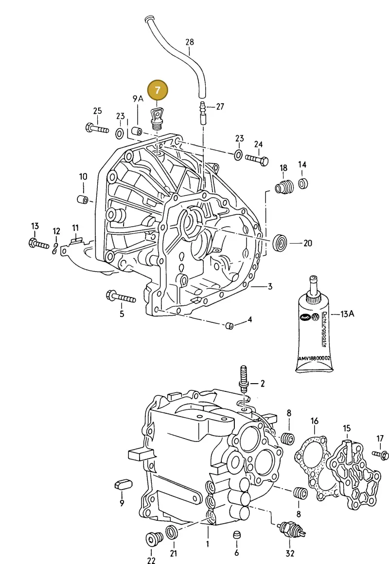 084301115 — Volkswagen Jetta (1989-1991) diagram 070084000, position 7