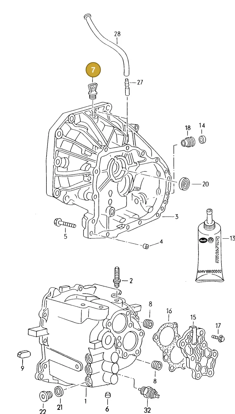 084301115 — Volkswagen Golf                   96 (1995-1996) diagram 121301050, position 7