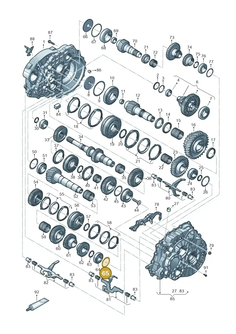 084498383A — Volkswagen Transport. multivan (2019-2024) diagram 806800300, position 65